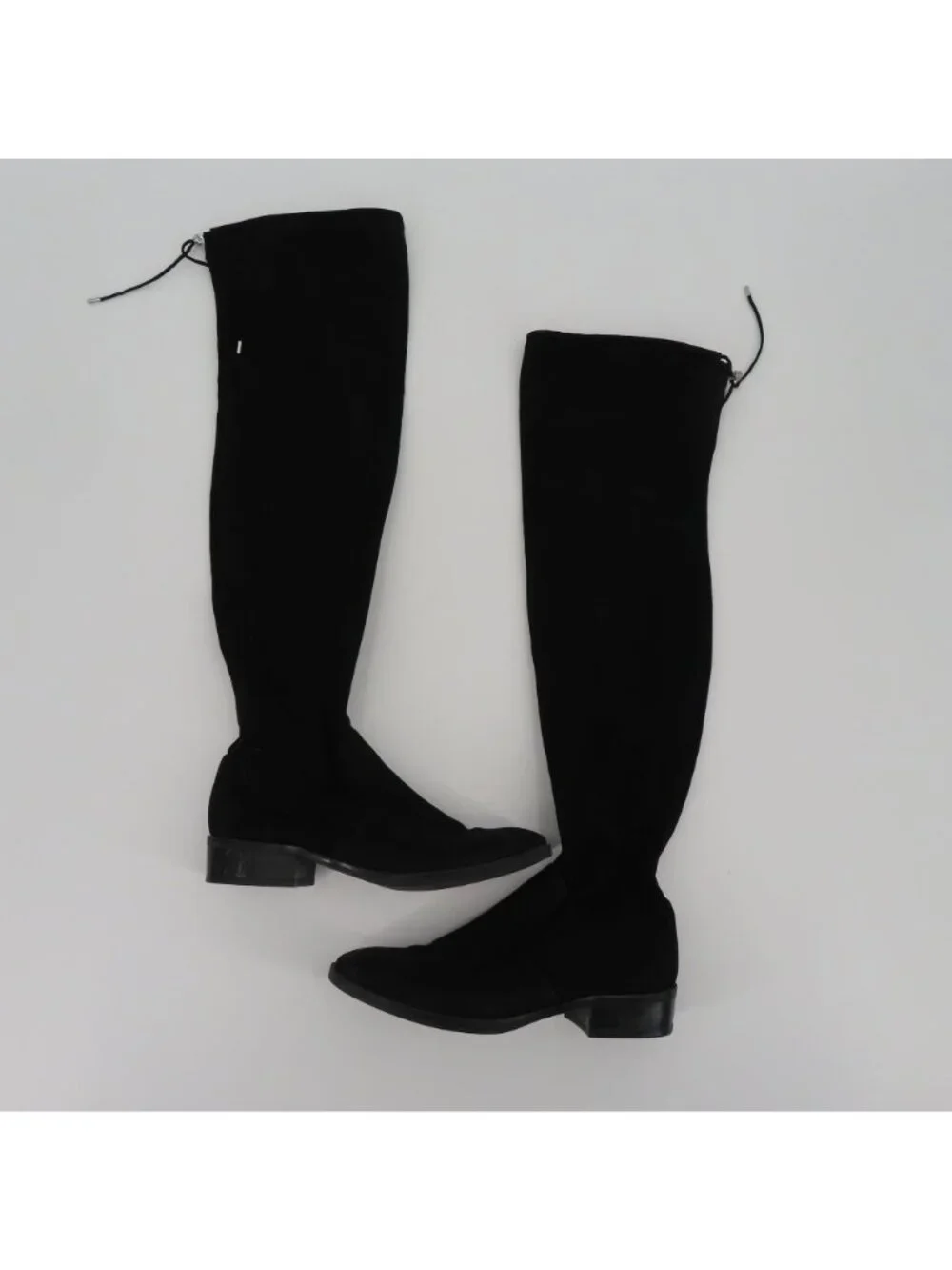 Sam Edelman Womens 8.5 M Paloma Over Knee High Black Drawstring Boots Fabric